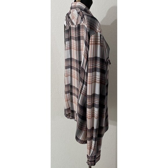 Maurices Womens Size XXL Plaid Shirt Blouse Button Down - Picture 4 of 11